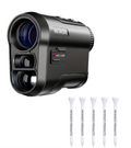 Revasri NK-1000 black golf rangefinder with 5 Patipooty tees
